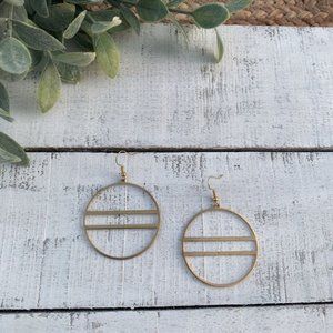 Boho Round Brass Hoop Earrings
